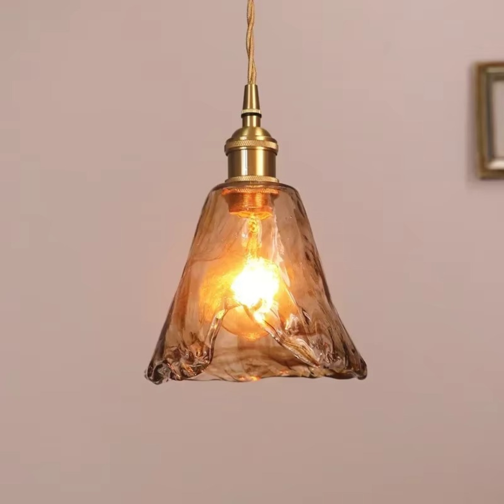 The Ambera Japanese Style Glass Pendant Light