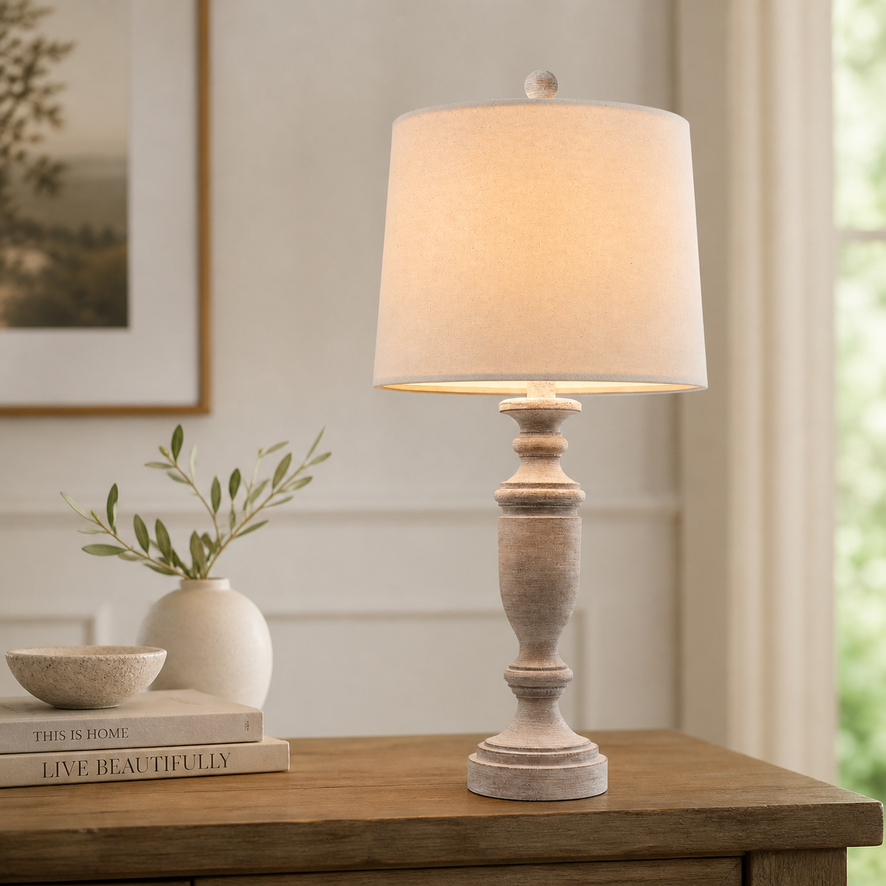 The Amdera Wooden Table Lamp