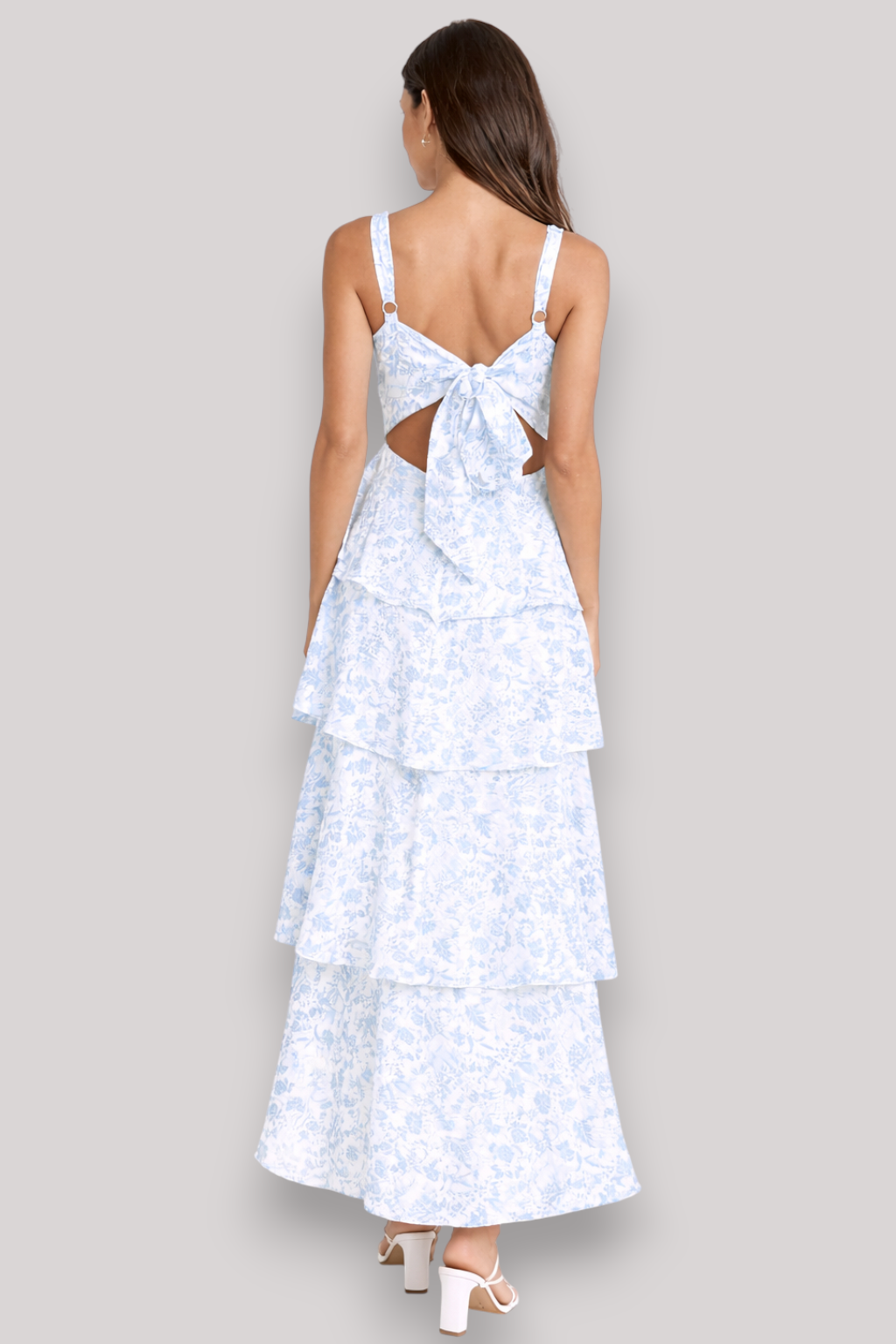 The Amelia Floral Maxi Dress Square Neck Tiered Summer Holiday Beach Style