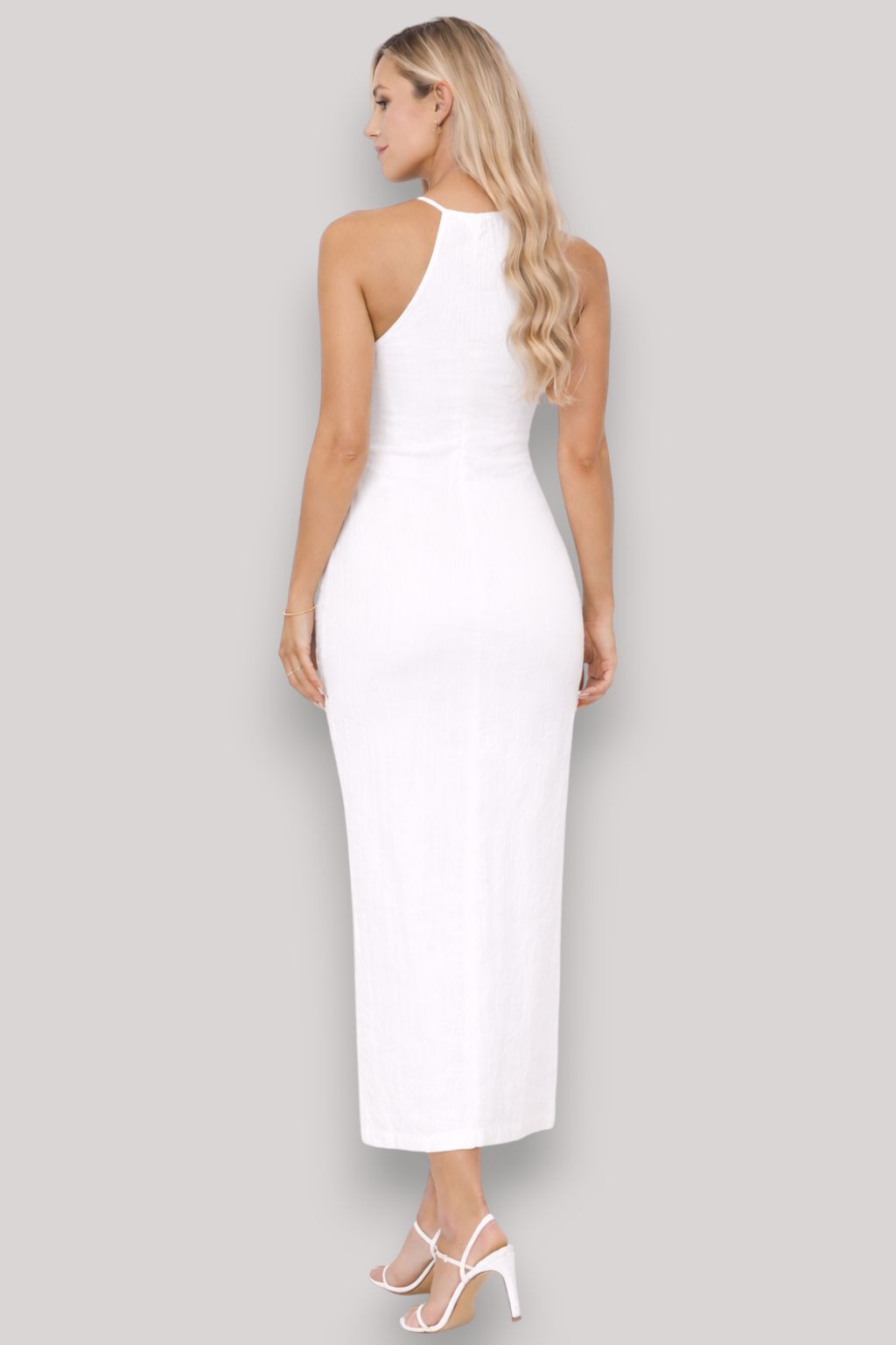 The Annalise Women's Maxi Dress Slim Fit Ruched Sleeveless