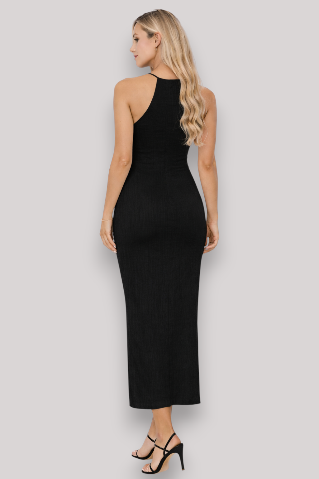 The Annalise Women's Maxi Dress Slim Fit Ruched Sleeveless