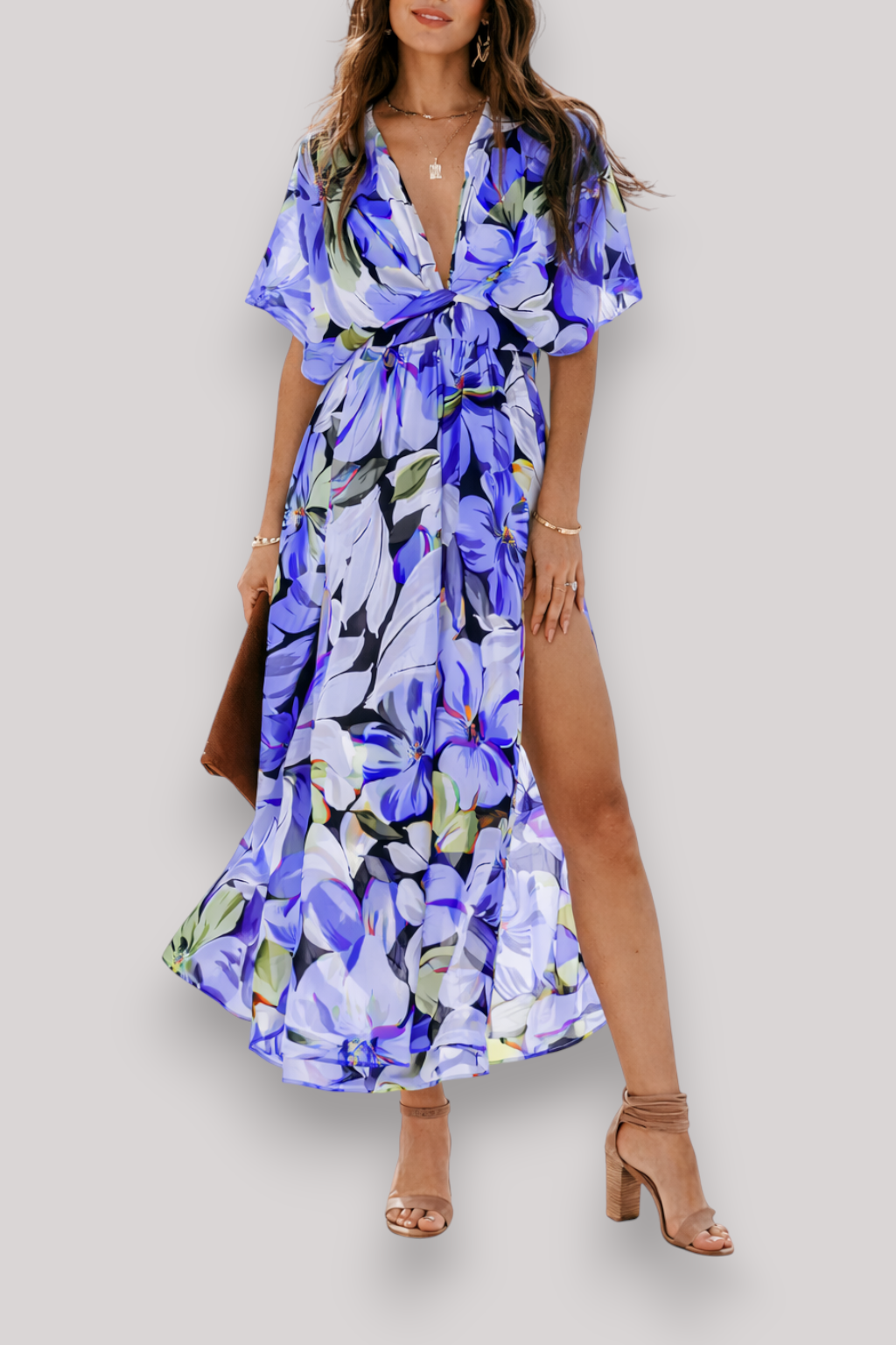 The Anya Women's Floral High Waist Maxi Dress