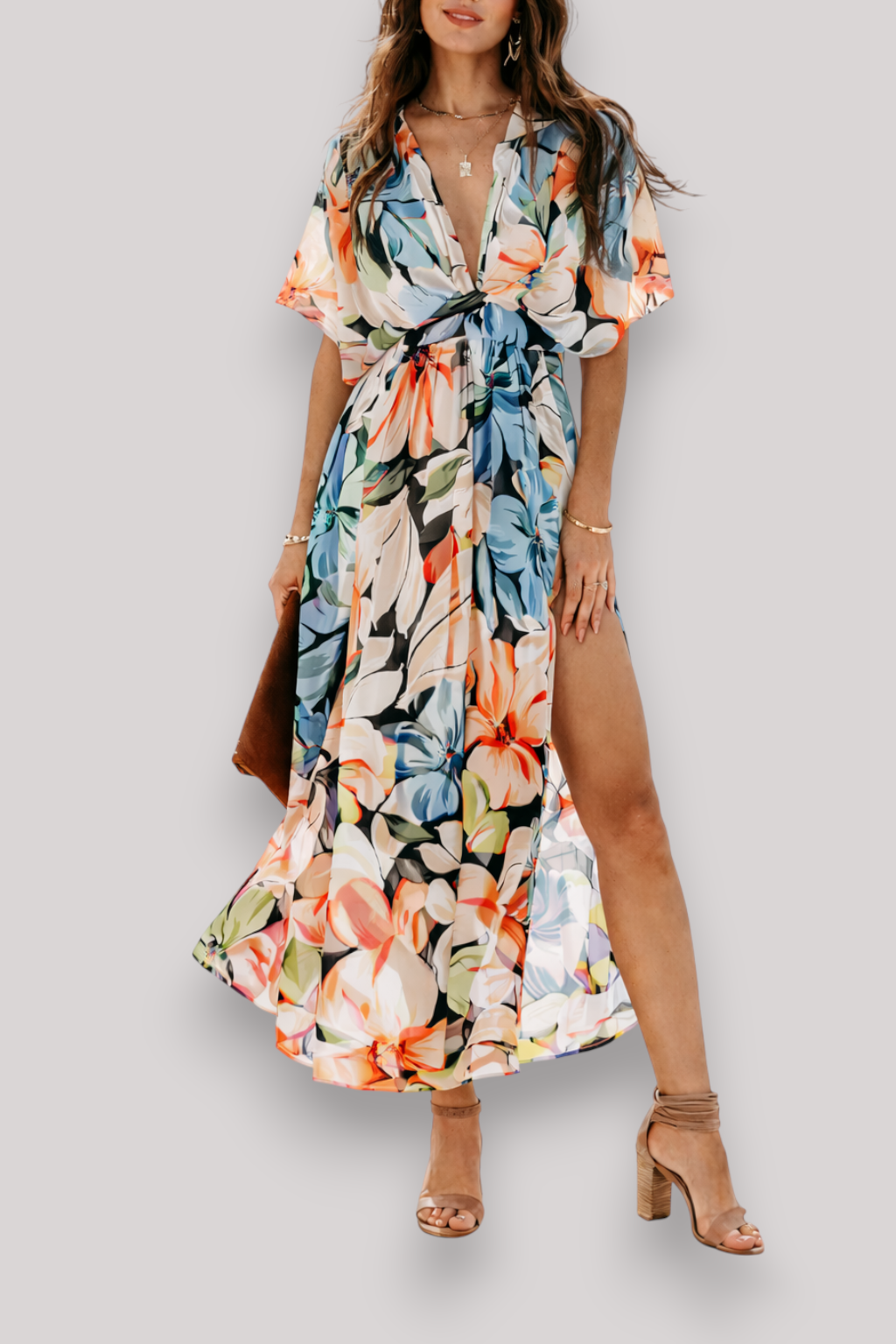 The Anya Women's Floral High Waist Maxi Dress