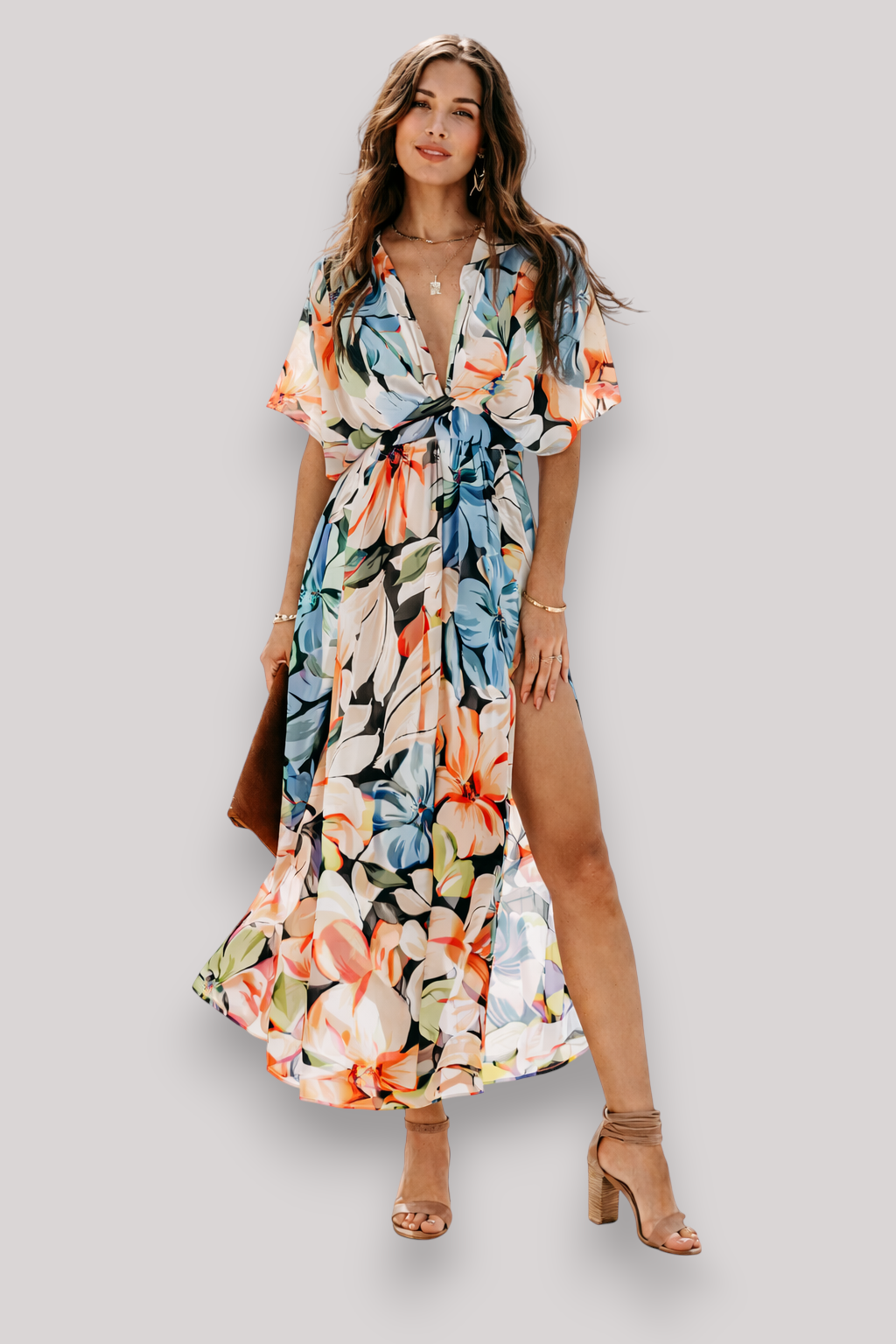 The Anya Women's Floral High Waist Maxi Dress