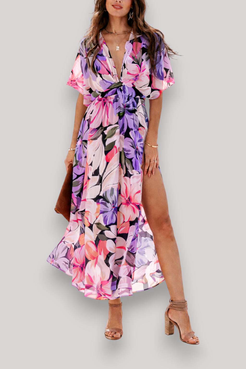 The Anya Women's Floral High Waist Maxi Dress
