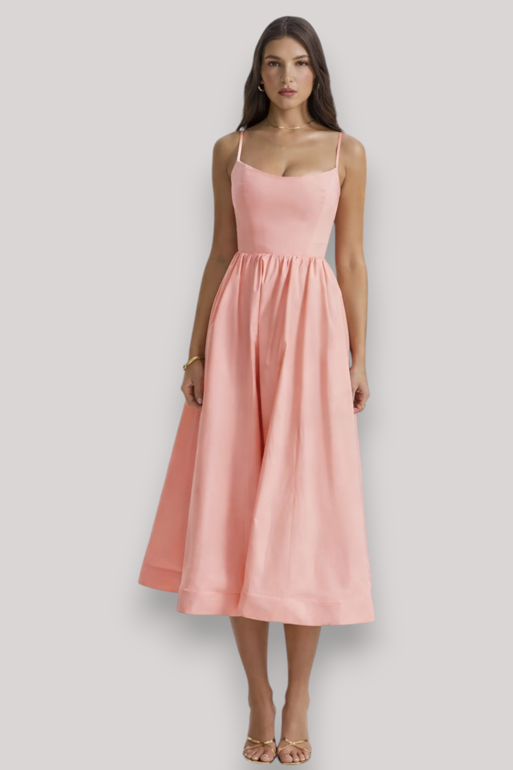 The Araminta Spaghetti Strap A Line Maxi Party Dress Elegant Holiday Style