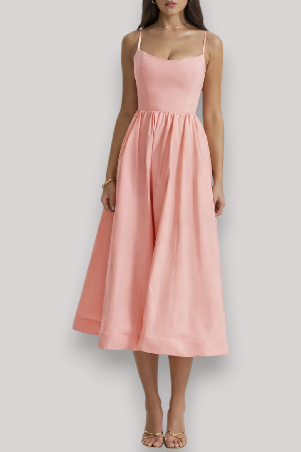 The Araminta Spaghetti Strap A Line Maxi Party Dress Elegant Holiday Style