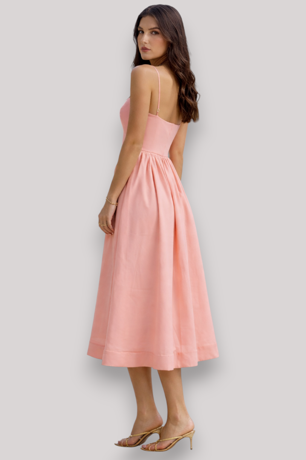 The Araminta Spaghetti Strap A Line Maxi Party Dress Elegant Holiday Style