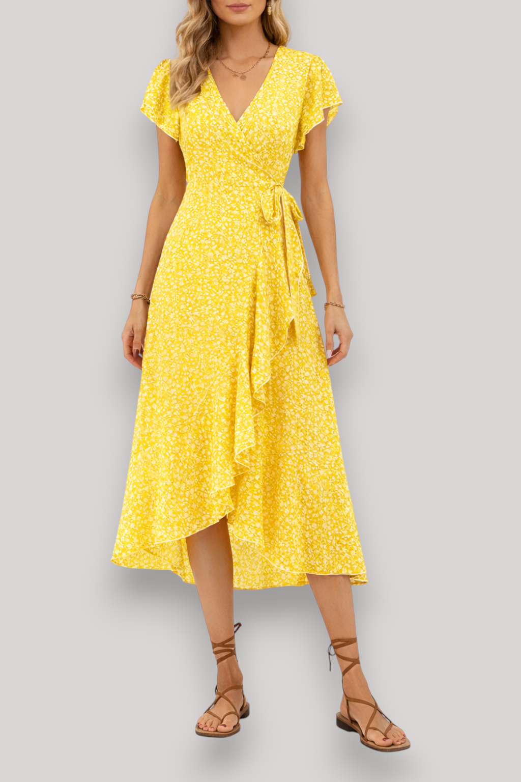 The Aurette Women's Ruffle Midi Dress