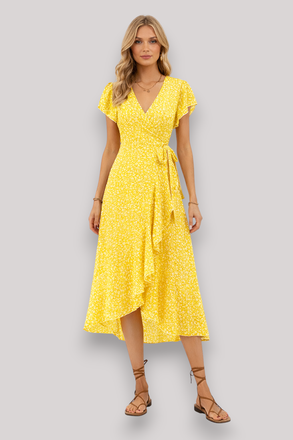 The Aurette Women's Ruffle Midi Dress
