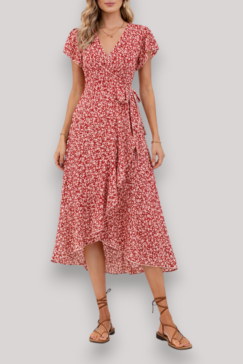 The Aurette Women's Ruffle Midi Dress