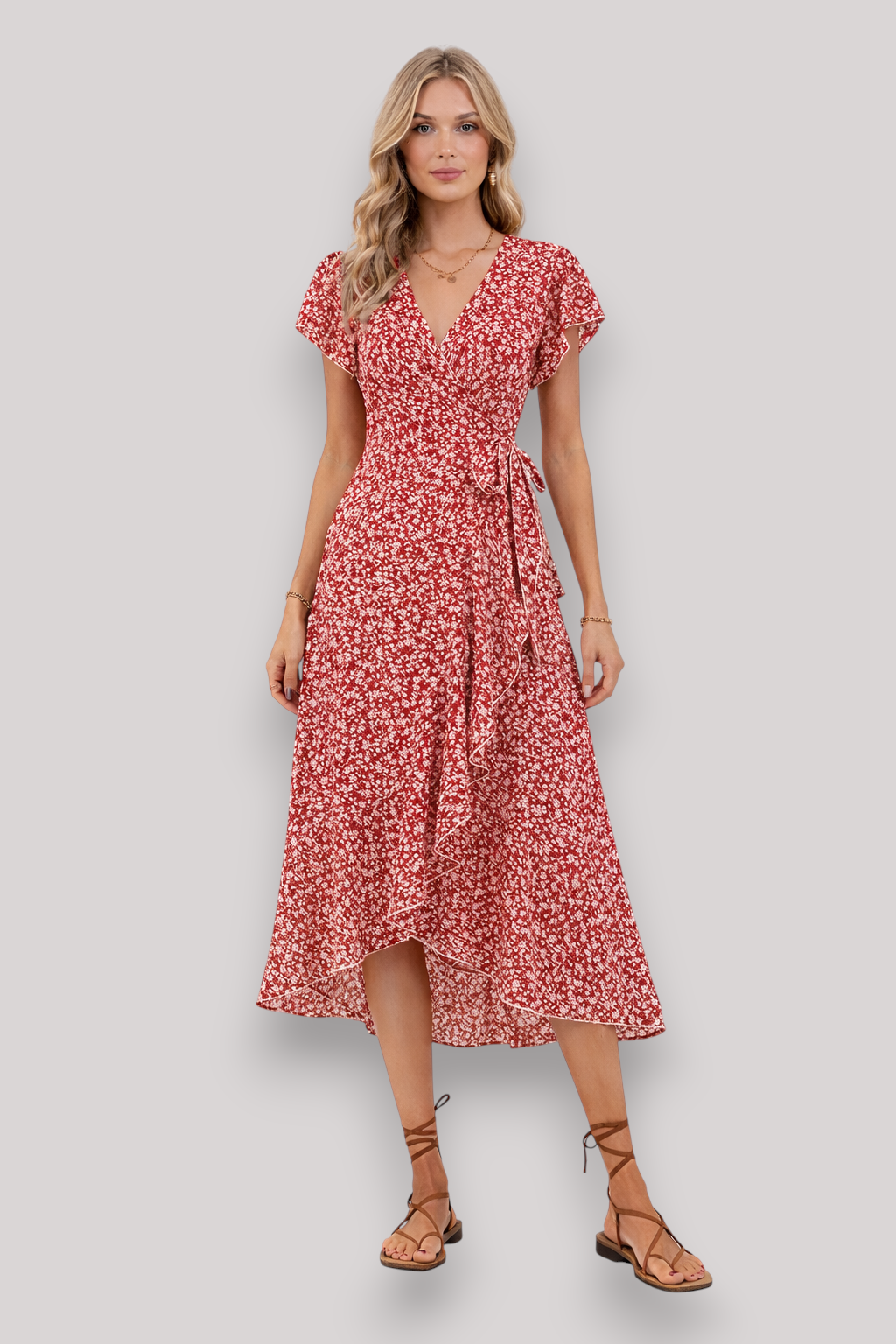 The Aurette Women's Ruffle Midi Dress
