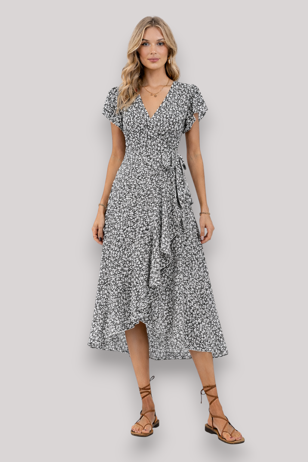 The Aurette Women's Ruffle Midi Dress