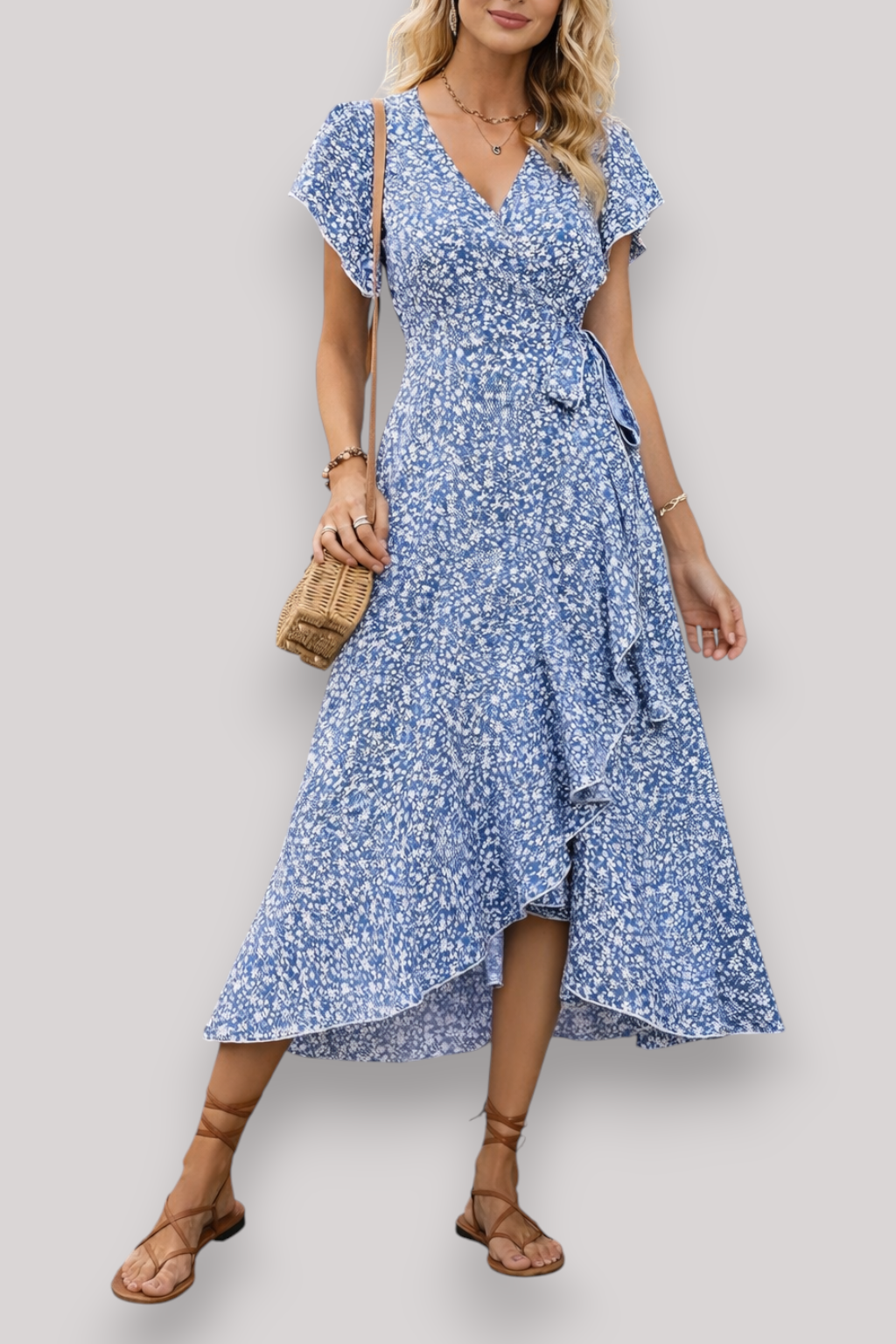 The Aurette Women's Ruffle Midi Dress