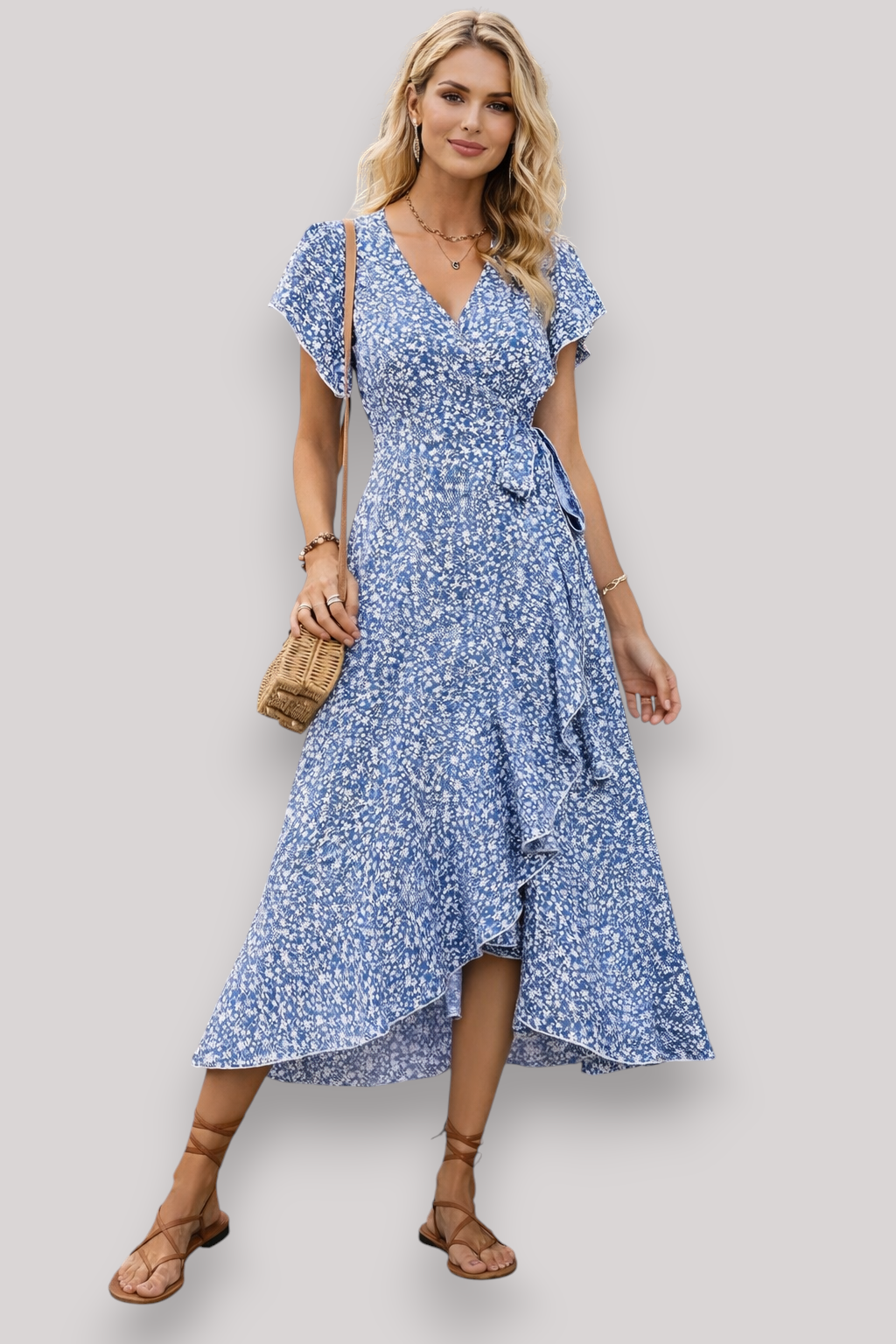 The Aurette Women's Ruffle Midi Dress