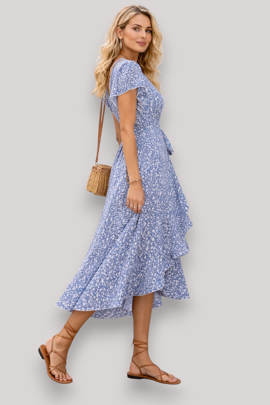 The Aurette Women's Ruffle Midi Dress