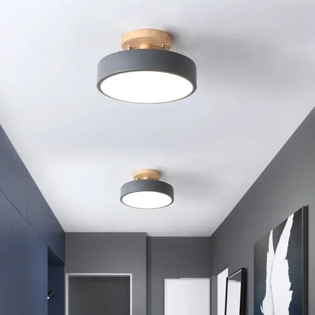 The Avenlo Nordic Wooden Round Ceiling Light