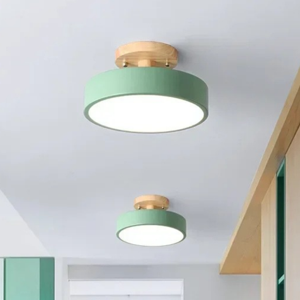 The Avenlo Nordic Wooden Round Ceiling Light
