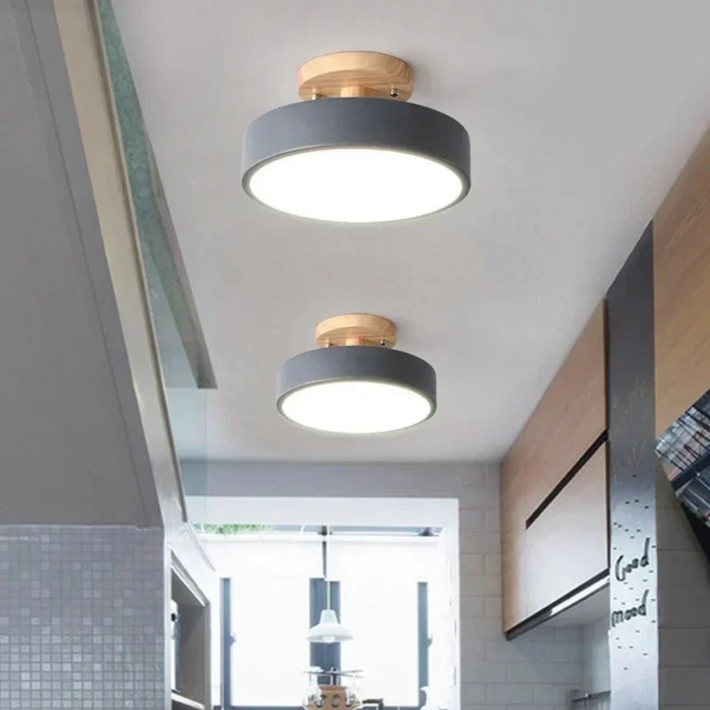 The Avenlo Nordic Wooden Round Ceiling Light
