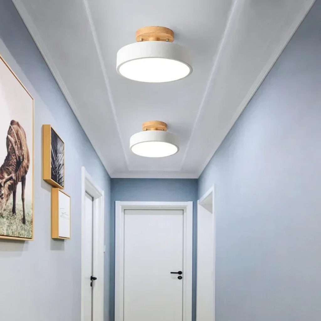 The Avenlo Nordic Wooden Round Ceiling Light