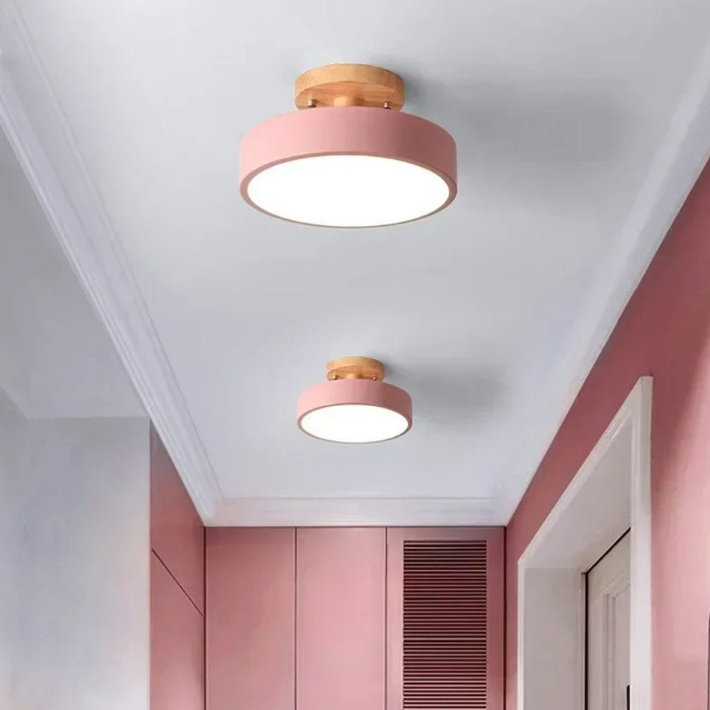 The Avenlo Nordic Wooden Round Ceiling Light