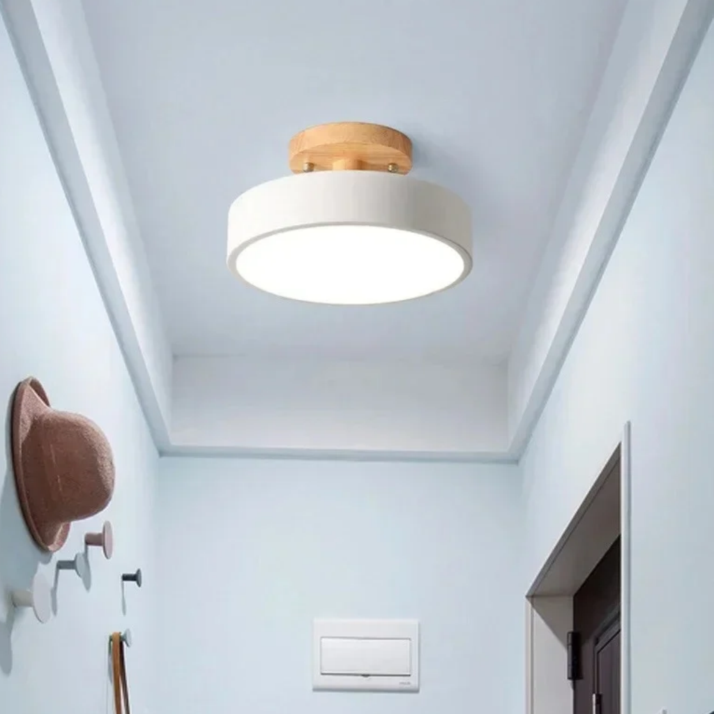 The Avenlo Nordic Wooden Round Ceiling Light