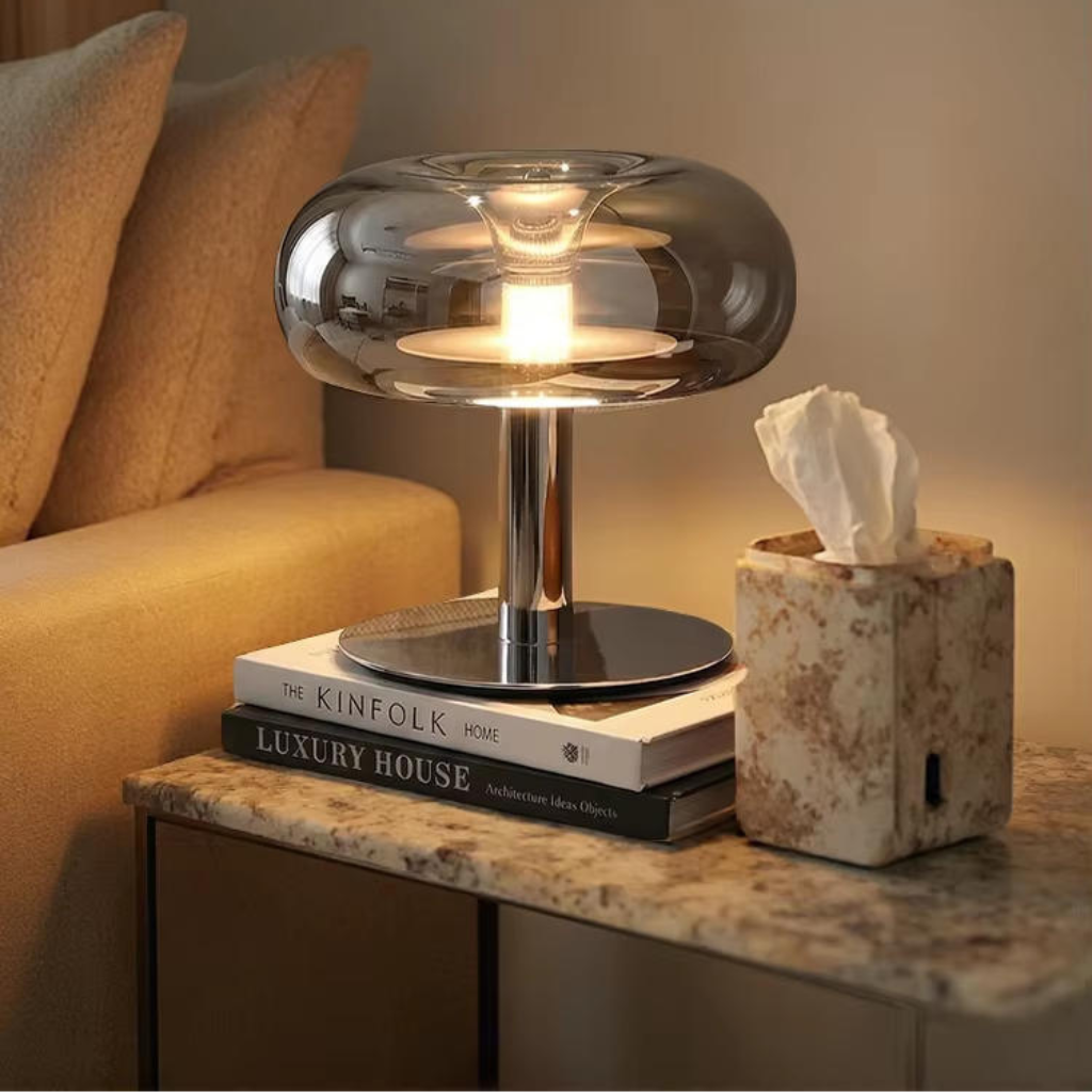 The Bellora Italian Glass Mushroom LED Table Lamp