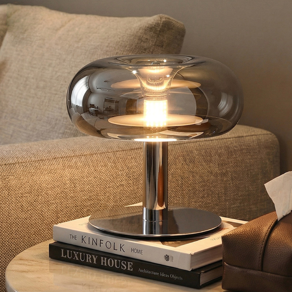 The Bellora Italian Glass Mushroom LED Table Lamp