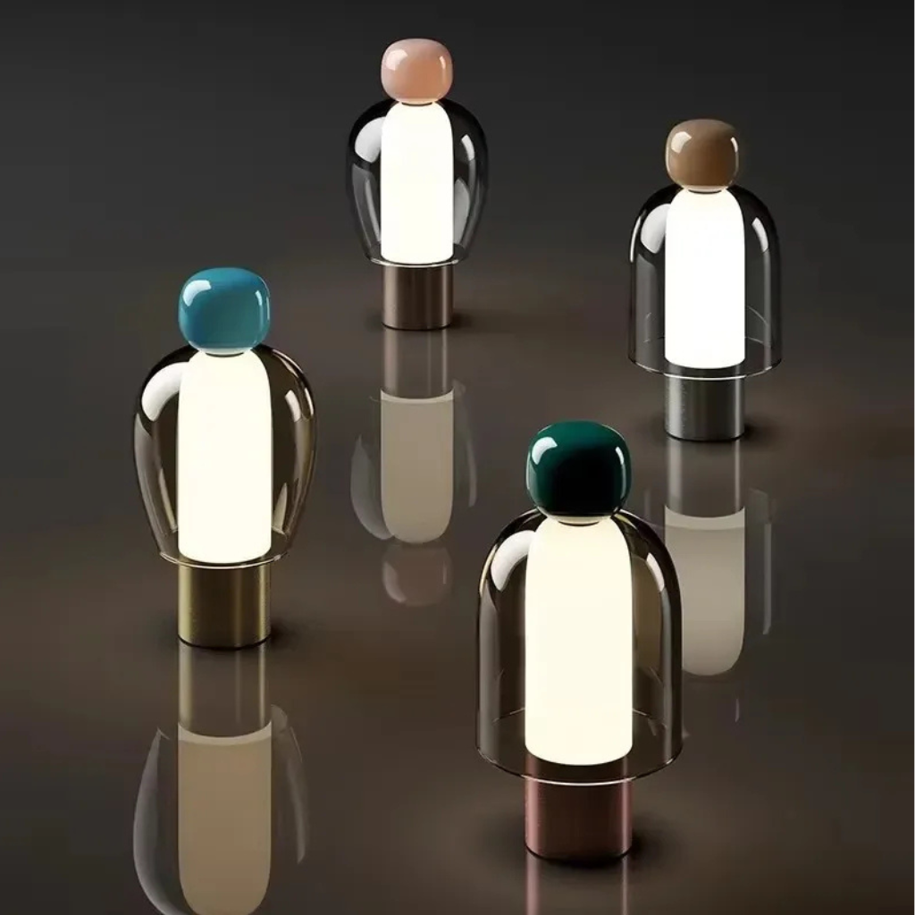 The Bellune Nordic Glass Mushroom LED Table Lamp