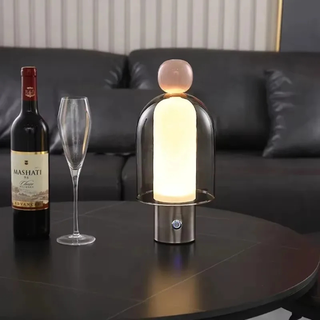 The Bellune Nordic Glass Mushroom LED Table Lamp