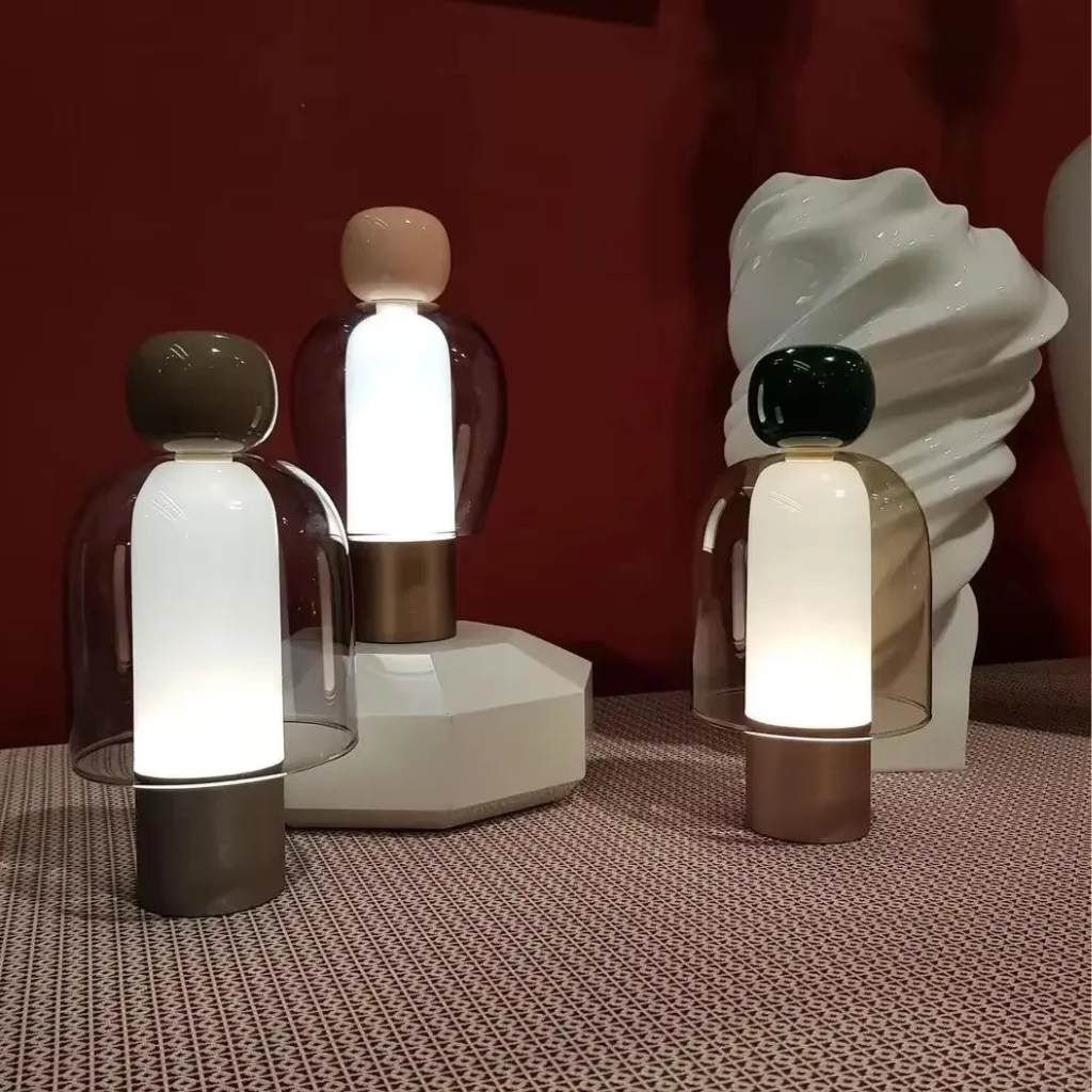 The Bellune Nordic Glass Mushroom LED Table Lamp