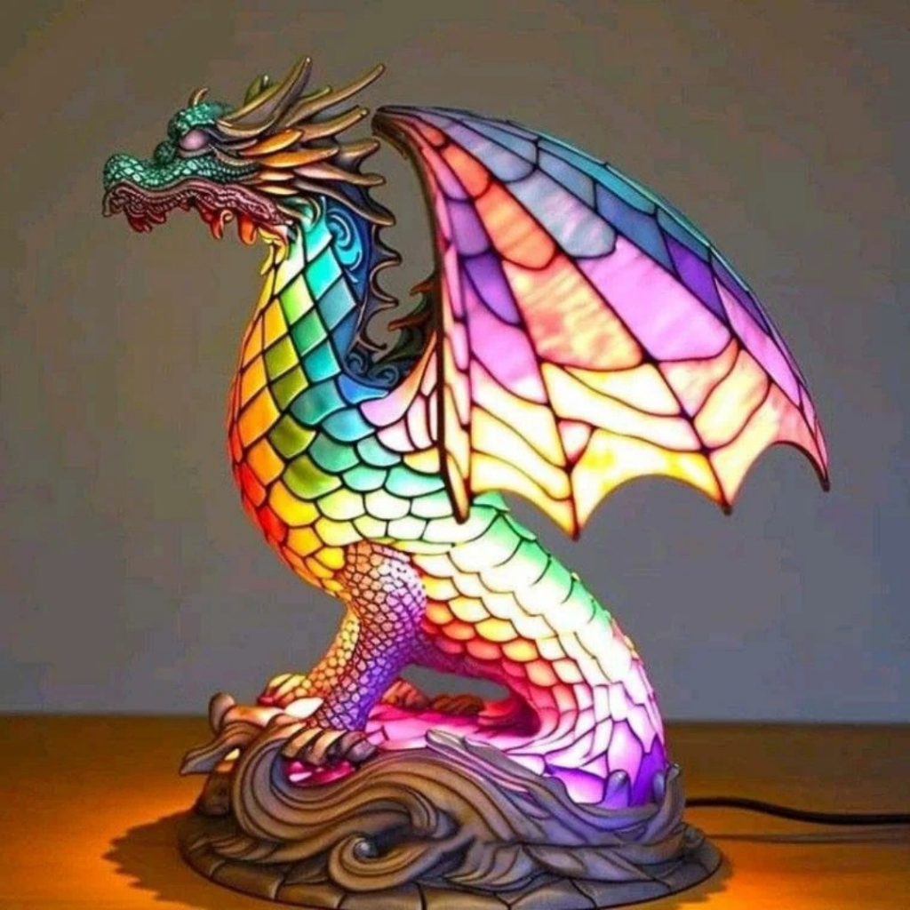 The Bestrix Stained Glass Animal Table Lamp