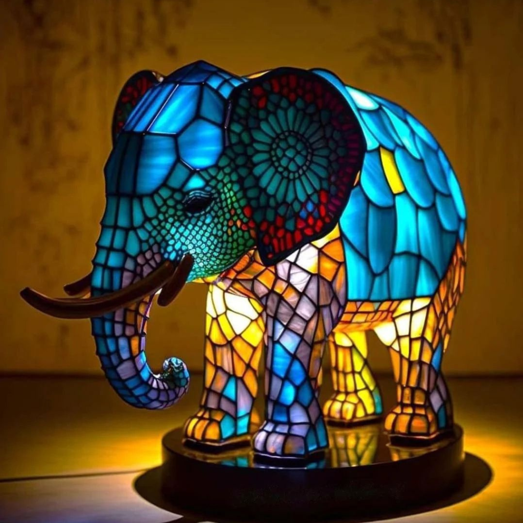 The Bestrix Stained Glass Animal Table Lamp