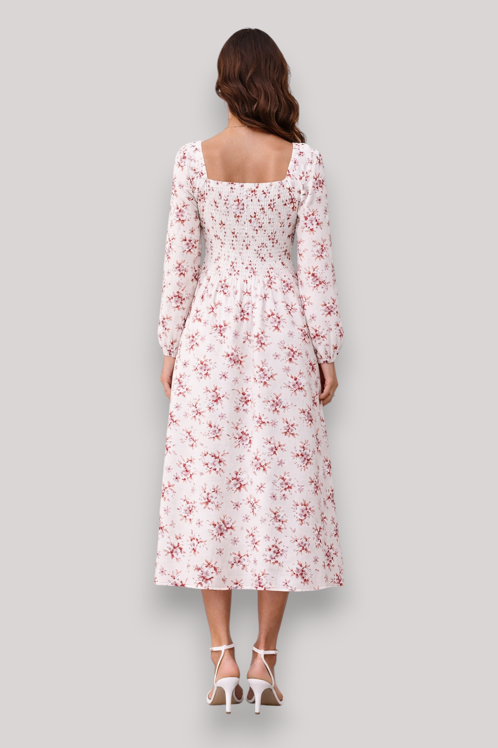 The Bethany Women's Floral Long Sleeve Midi Dress
