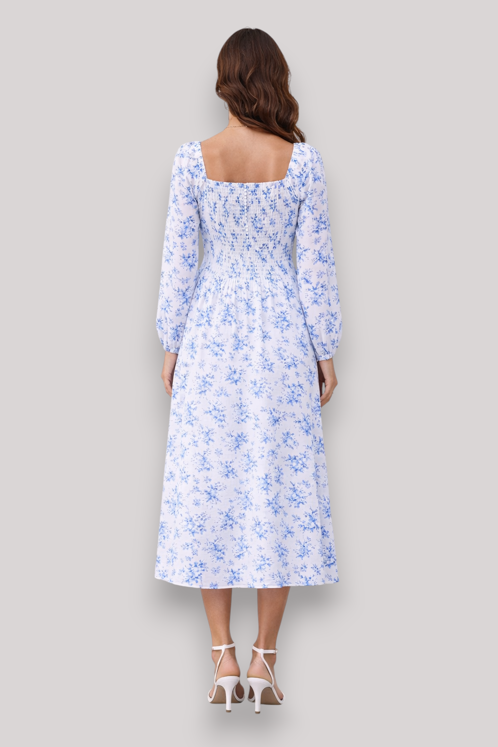 The Bethany Women's Floral Long Sleeve Midi Dress