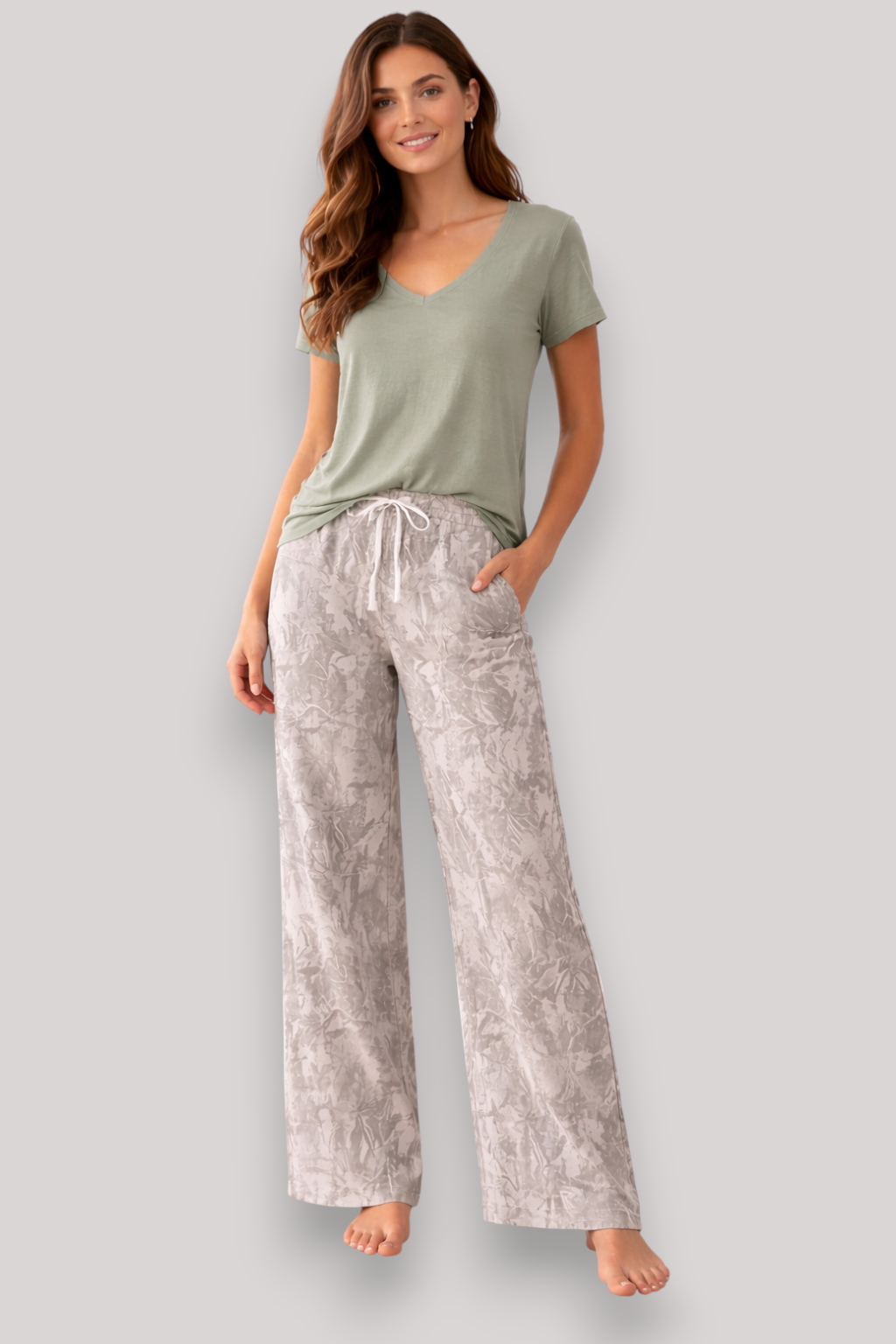 The Bexley Women's Camouflage Print Trousers Casual Relaxed Fit Pants