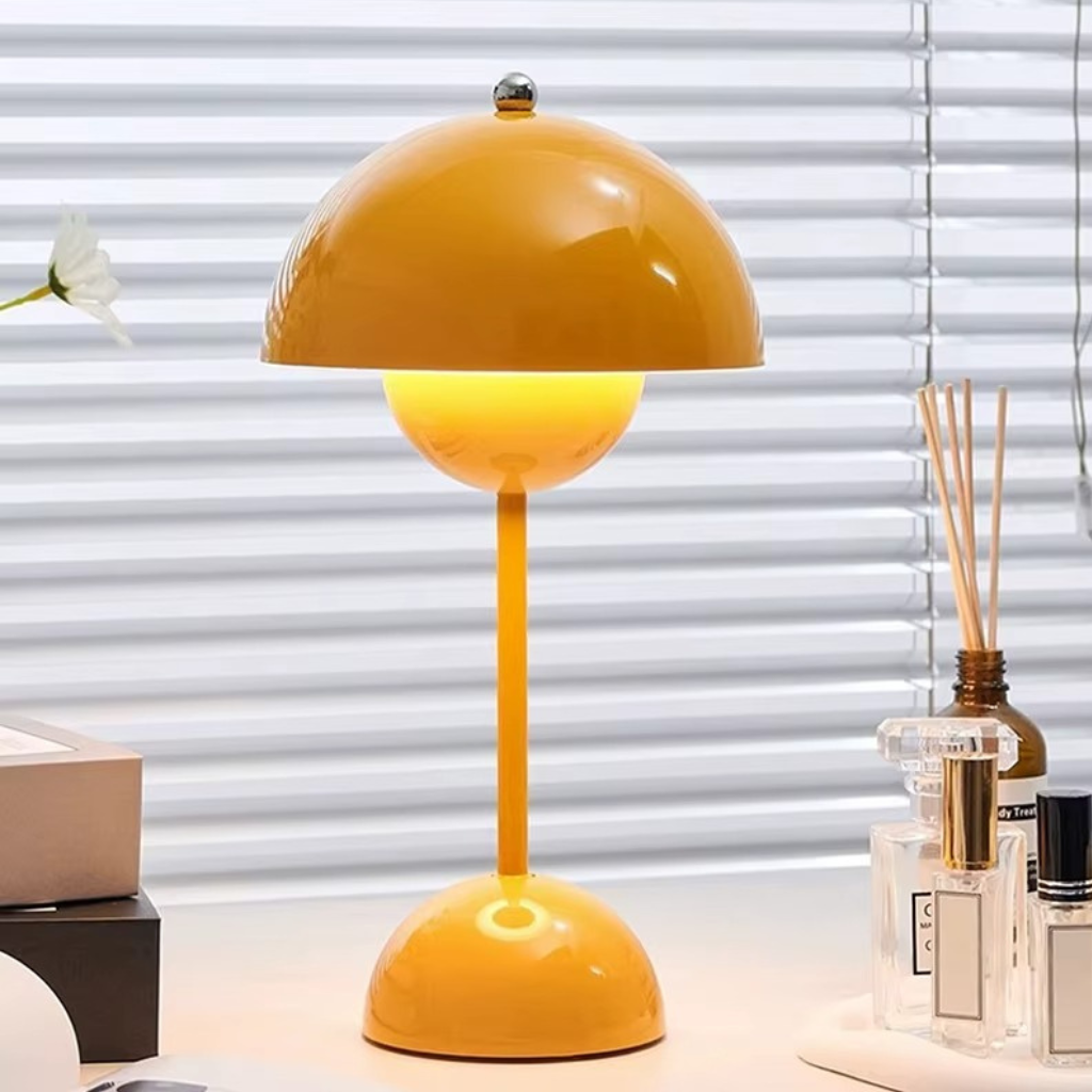 The Bloomix Rechargeable Mushroom Table Lamp