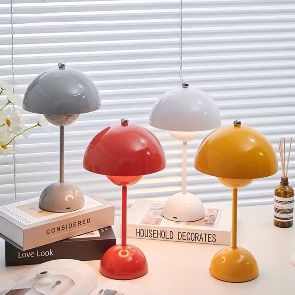 The Bloomix Rechargeable Mushroom Table Lamp