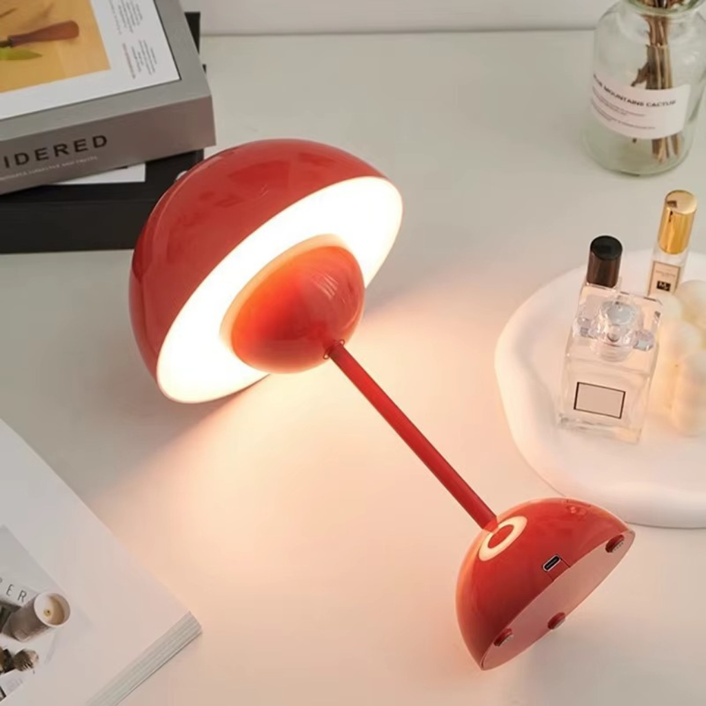 The Bloomix Rechargeable Mushroom Table Lamp