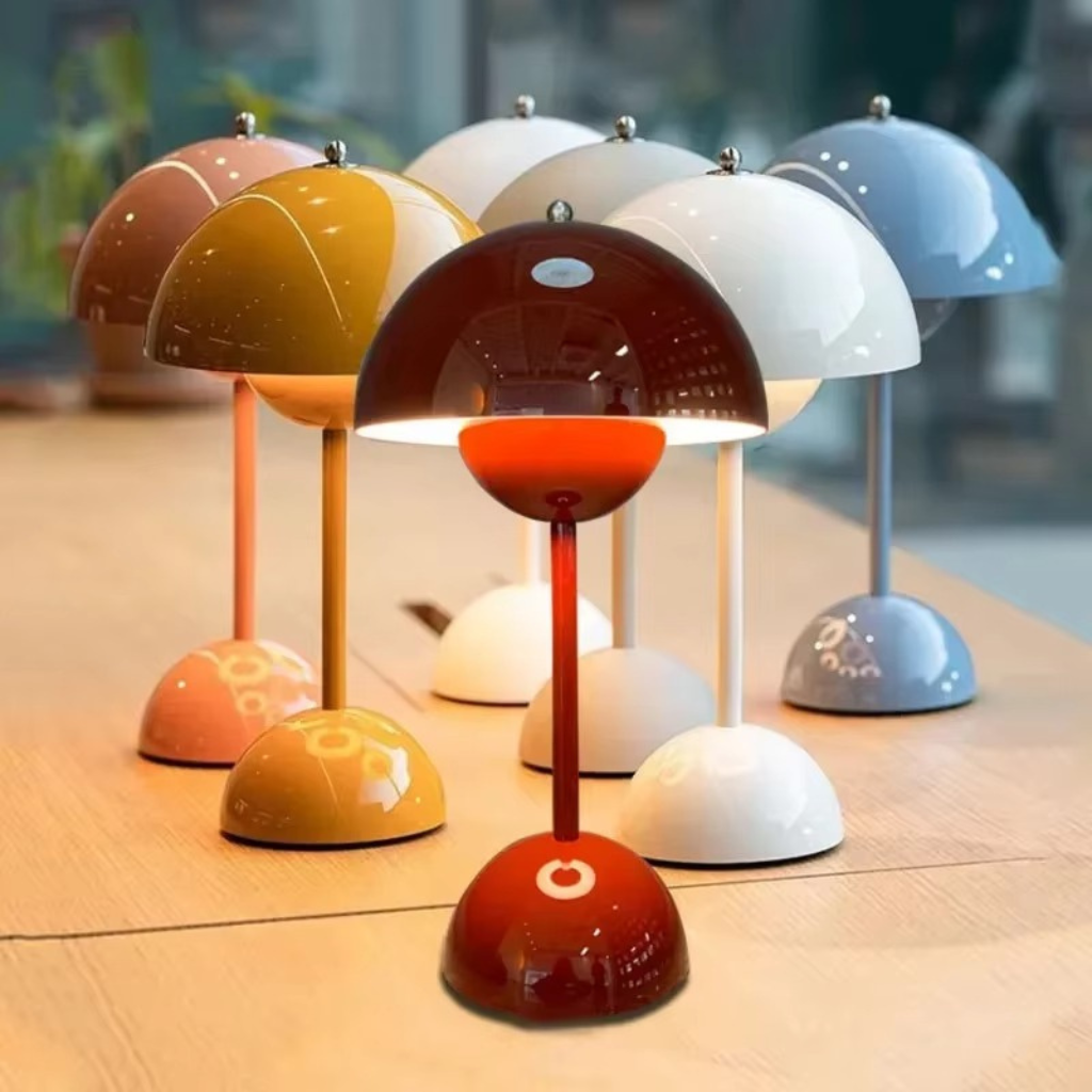 The Bloomora USB Rechargeable Mushroom Table Lamp