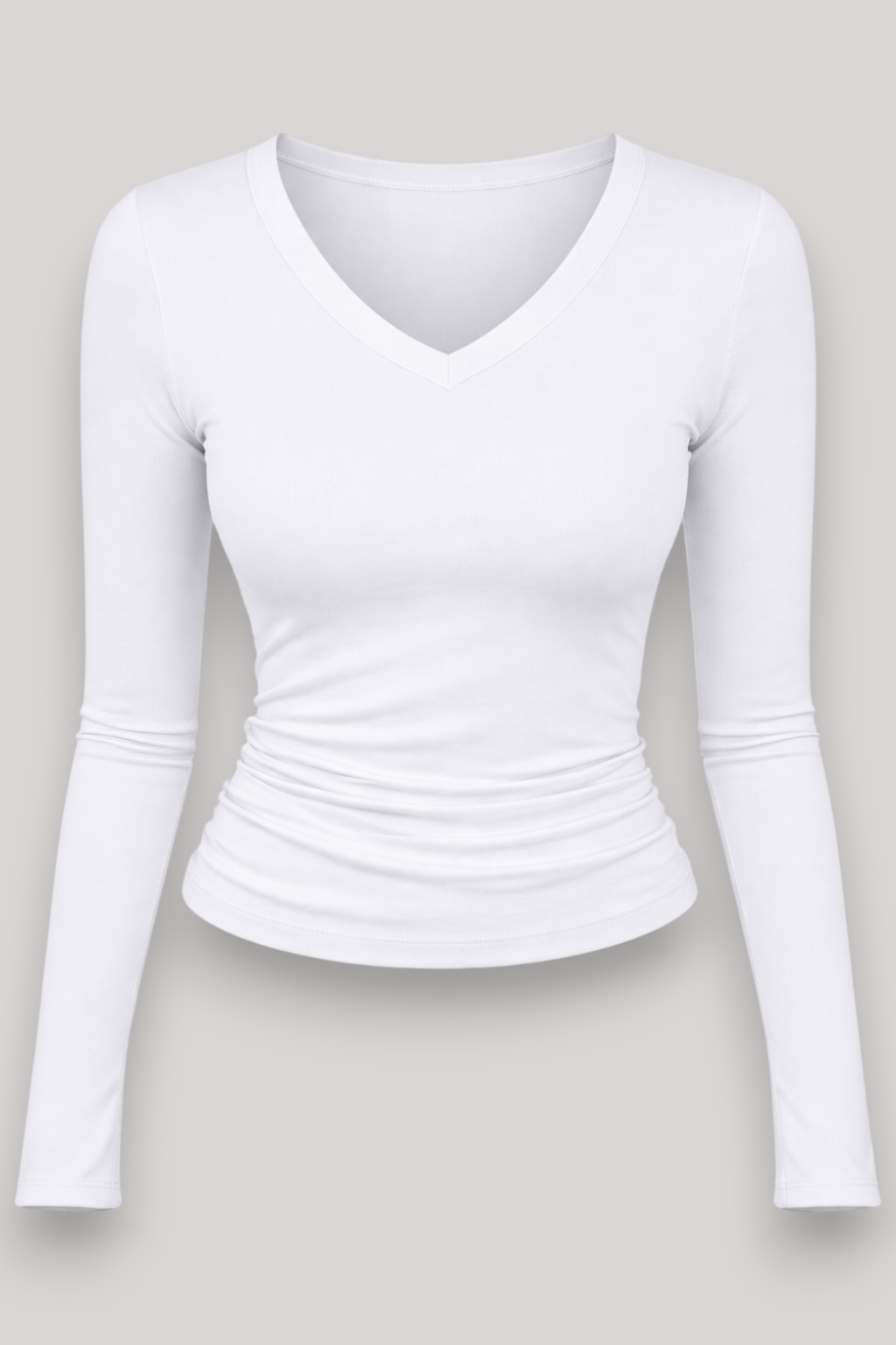 The Blythe V Neck Long Sleeve Base Blouse Slim Fit Everyday Top