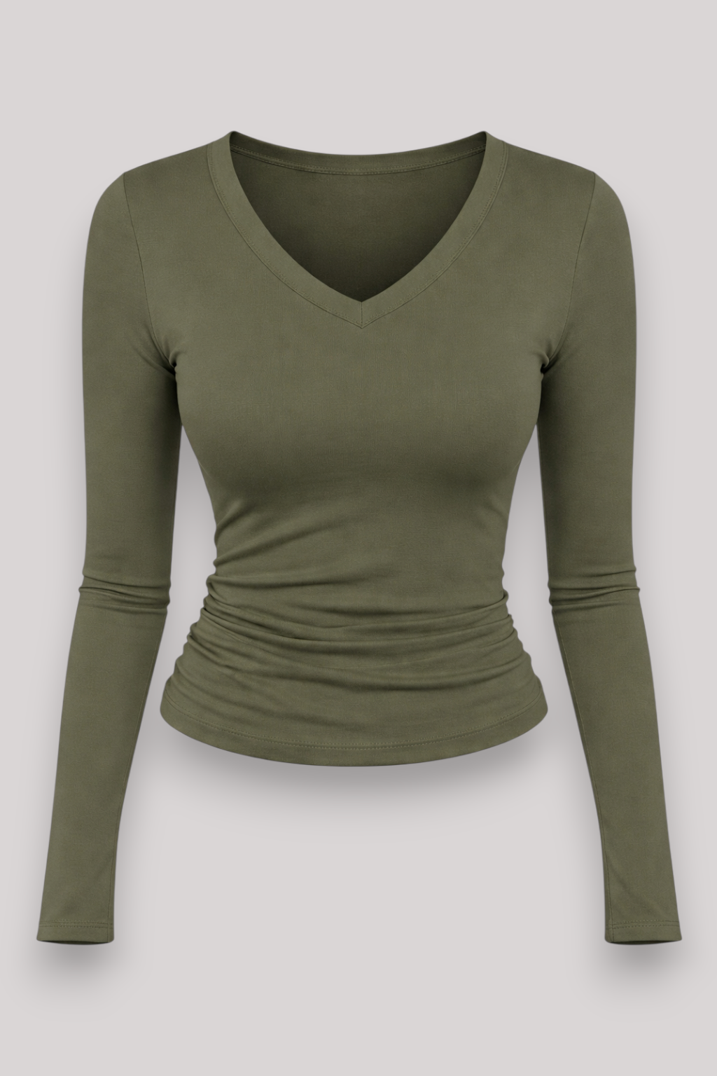 The Blythe V Neck Long Sleeve Base Blouse Slim Fit Everyday Top