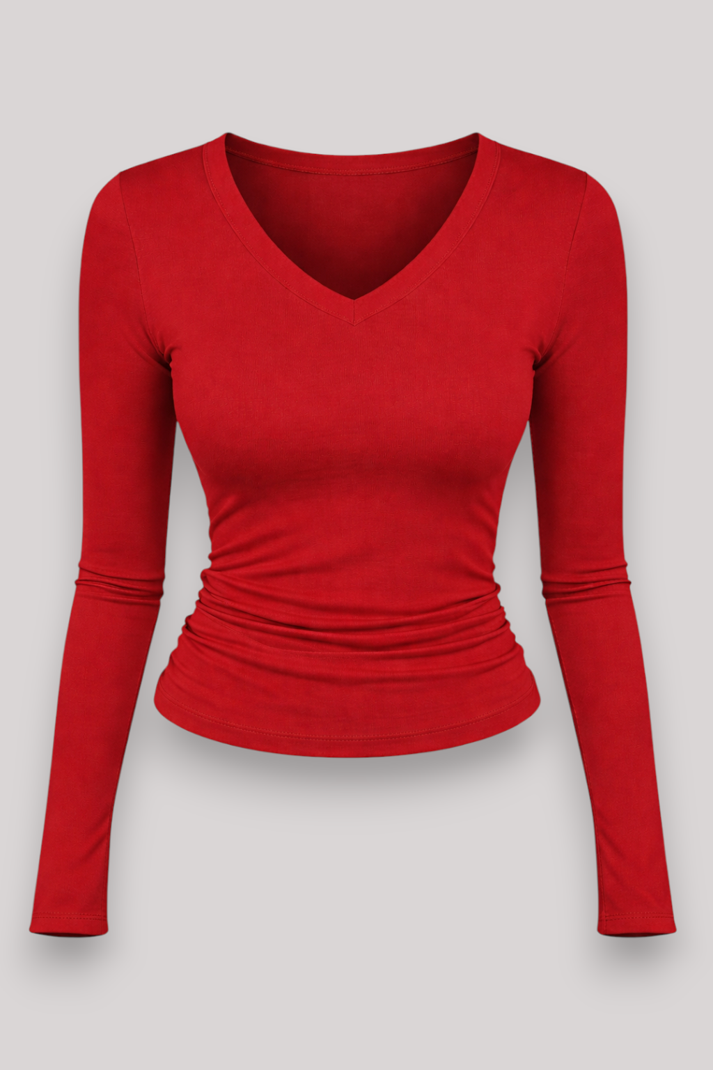 The Blythe V Neck Long Sleeve Base Blouse Slim Fit Everyday Top