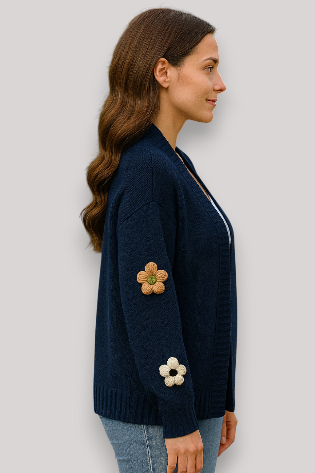 The Bramwell Floral Cardigan Thick Winter Long Sleeve Jumper