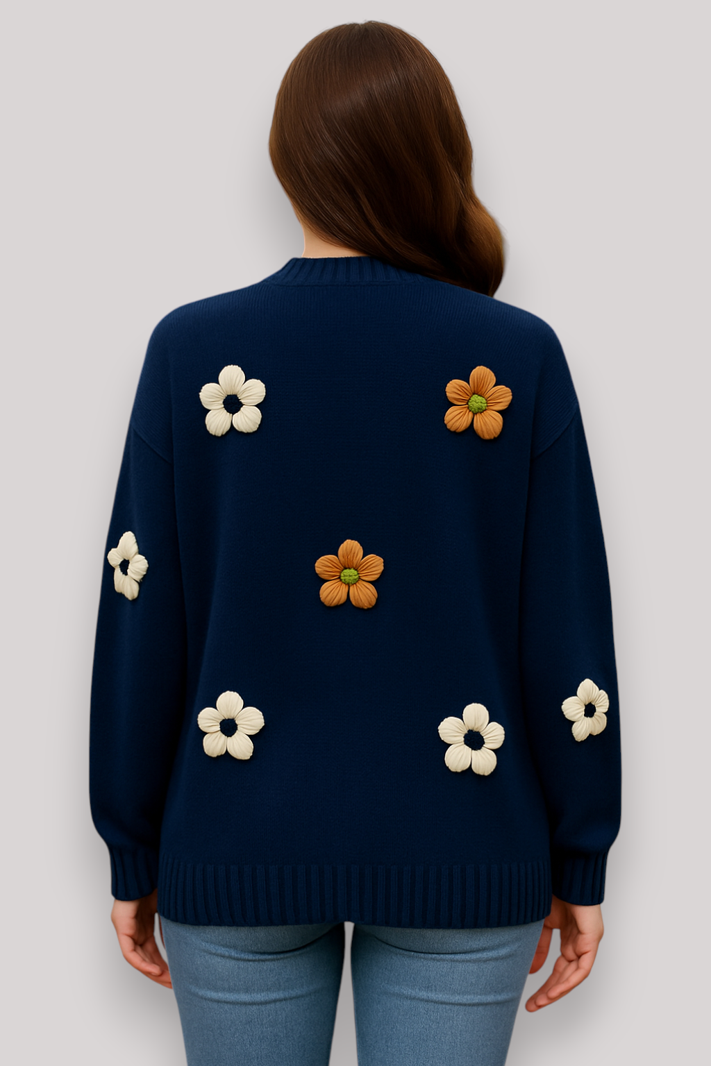 The Bramwell Floral Cardigan Thick Winter Long Sleeve Jumper