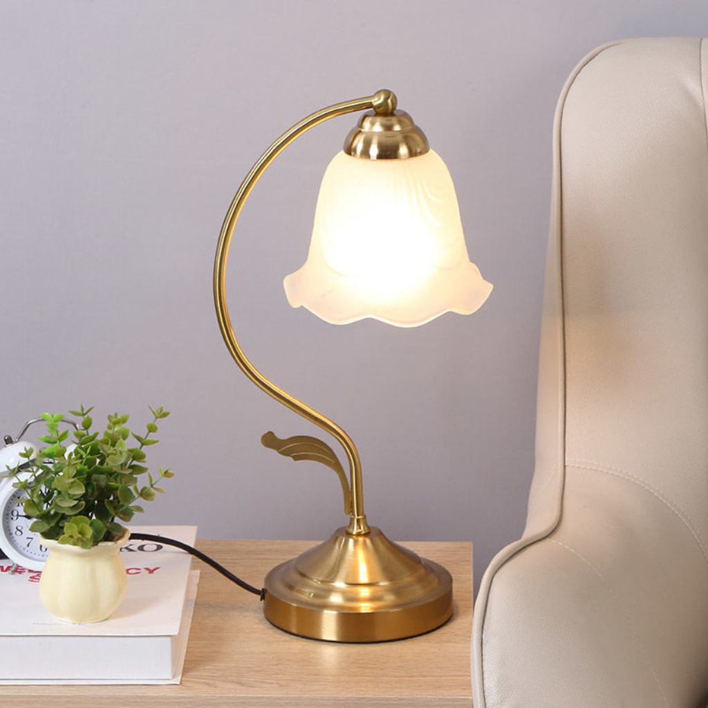 The Bravelle Retro Frosted Glass Table Lamp