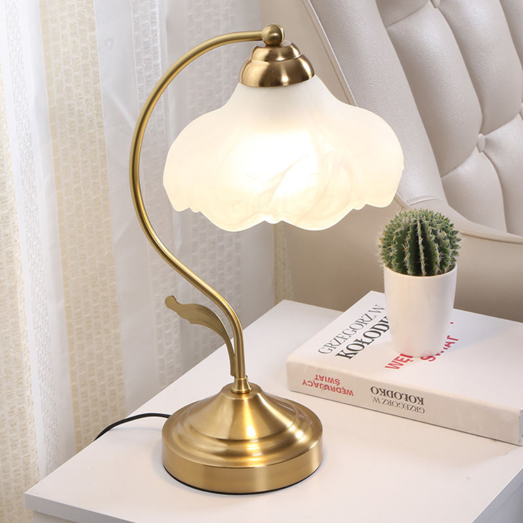 The Bravelle Retro Frosted Glass Table Lamp