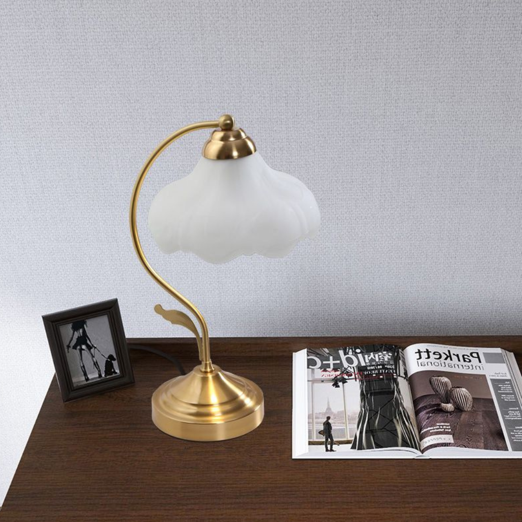 The Bravelle Retro Frosted Glass Table Lamp