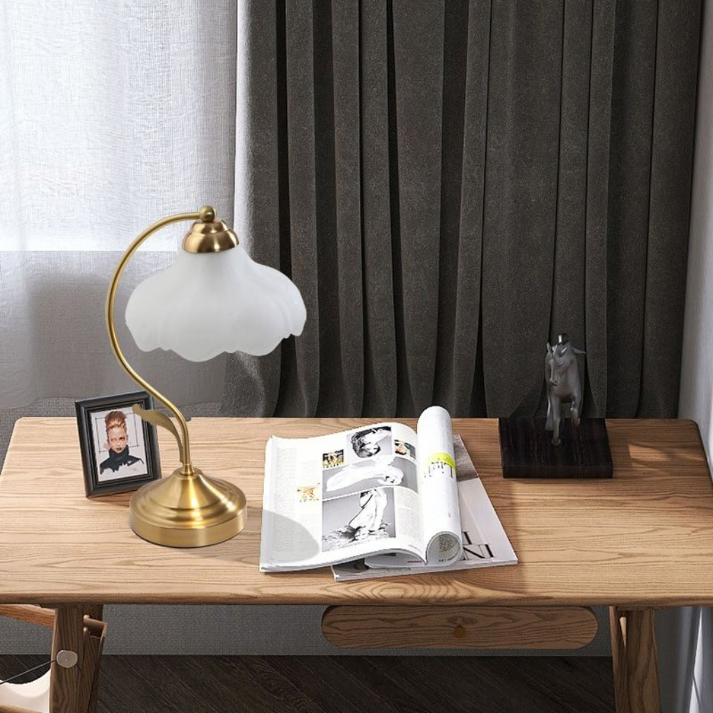 The Bravelle Retro Frosted Glass Table Lamp