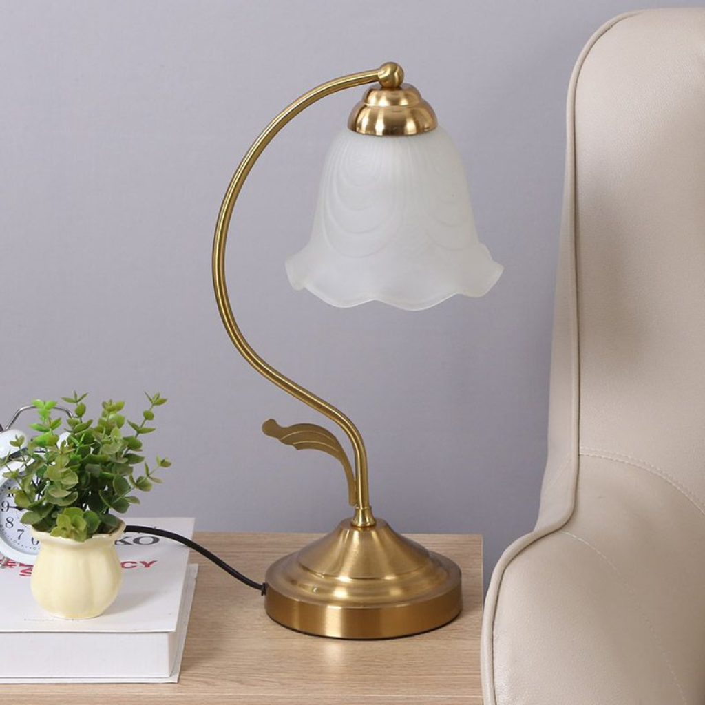 The Bravelle Retro Frosted Glass Table Lamp